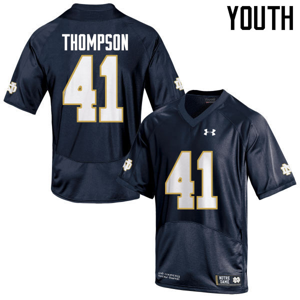 Youth NCAA Notre Dame Fighting Irish #41 Jimmy Thompson Stitched College Under Armour Authentic Navy Blue Football Jersey DO10V00ZY